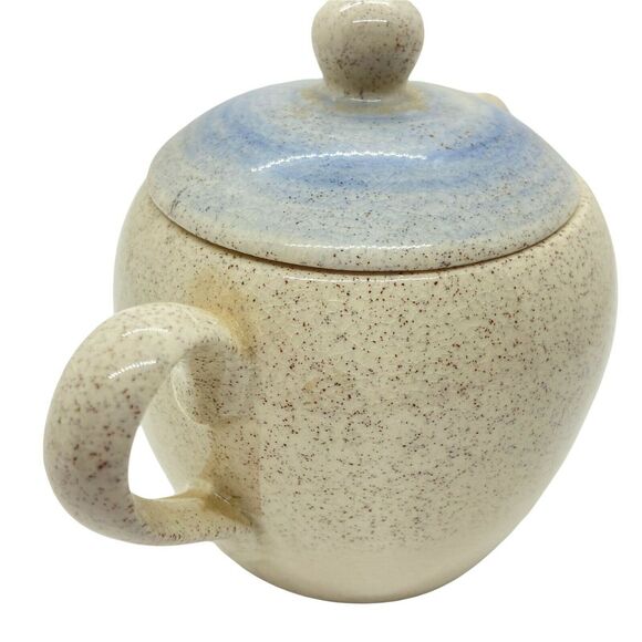 Sugar Bowl Retro Chic Arner’s White Blue Ceramic Sweet Little Kitchen Art Decor - Picture 3 of 15